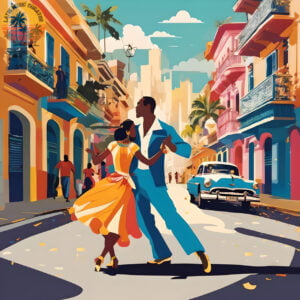 Pareja bailando en cuba salsa